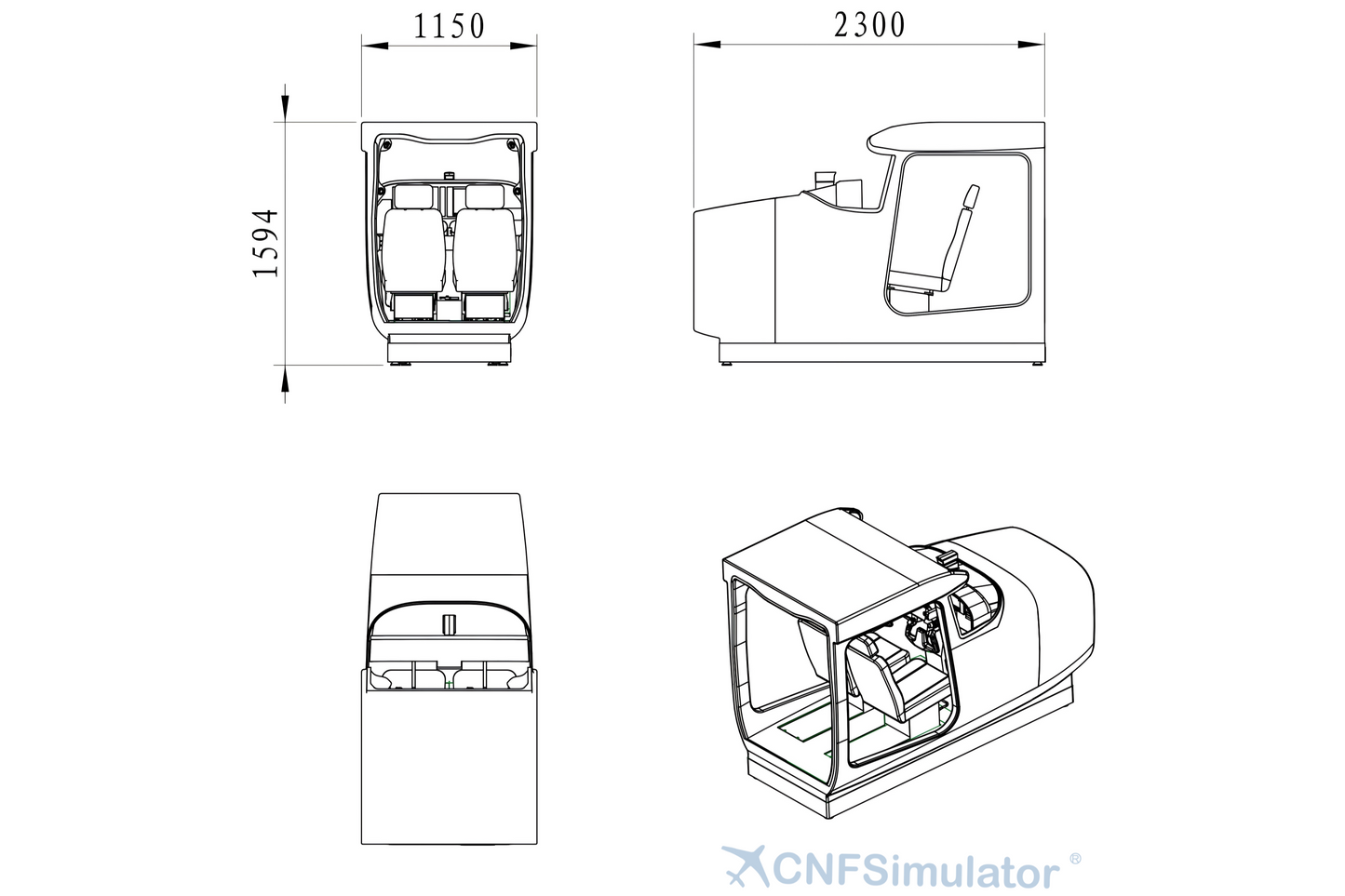 Cessna C172 Level 5 FTD Flight Simulator